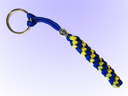 Nyckelring Skalle gul/blå