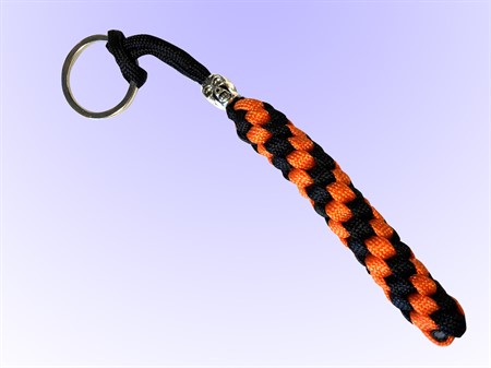 Nyckelring Skalle svart/orange