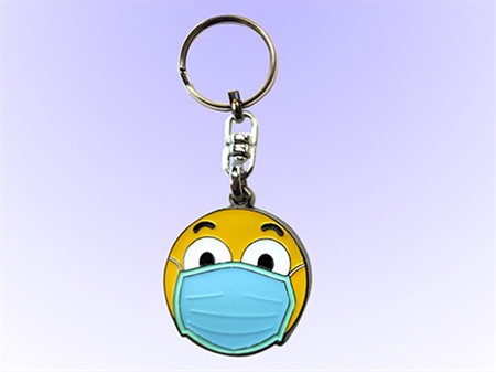 Nyckelring Emoji munskydd blå
